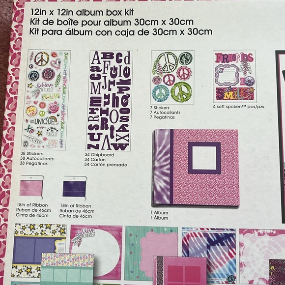 Scrapbook Album Box Mambi Kit NWT includes Album, Stickers, Ribbons, Papers Y2K - Picture 5 of 5